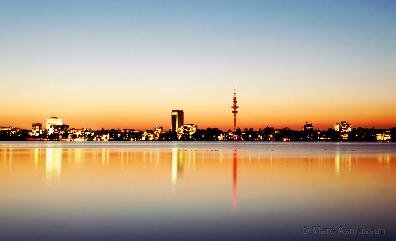Sonnenuntergang an der Alster