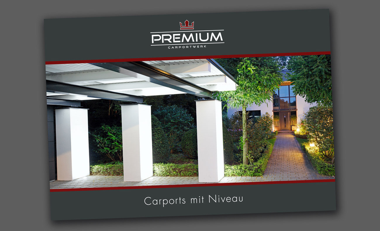 Mediendesign Katalog PREMIUM CARPORTS